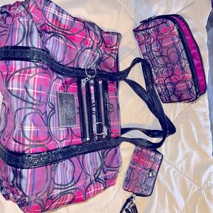 Pink and Black Coach Purse bundle